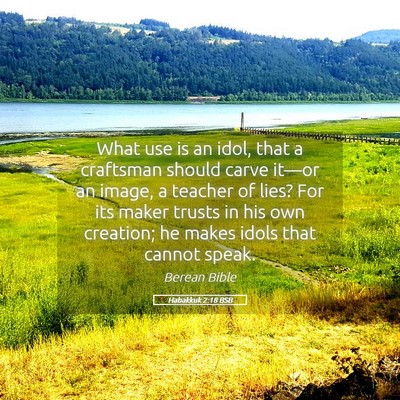 Picture 05 - Habakkuk 2:18 BSB - What use is an idol, that a craftsman should - Bible Verse Picture