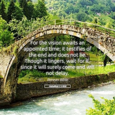 Picture 05 - Habakkuk 2:3 BSB - For the vision awaits an appointed time; it - Bible Verse Picture
