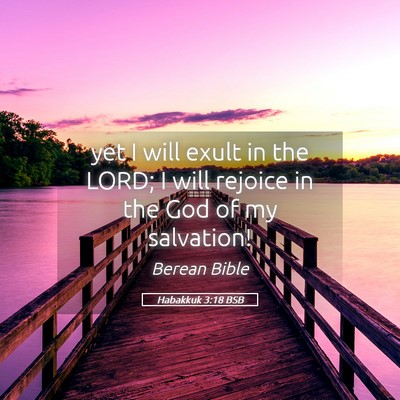 Picture 05 - Habakkuk 3:18 BSB - yet I will exult in the LORD; I will rejoice in - Bible Verse Picture