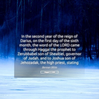 Picture 05 - Haggai 1:1 BSB - In the second year of the reign of Darius, on the - Bible Verse Picture