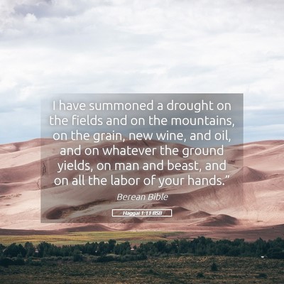 Picture 05 - Haggai 1:11 BSB - I have summoned a drought on the fields and on - Bible Verse Picture