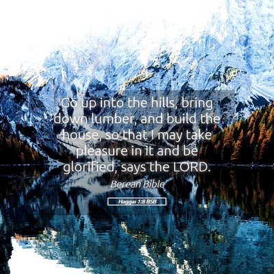 Picture 05 - Haggai 1:8 BSB - Go up into the hills, bring down lumber, and - Bible Verse Picture