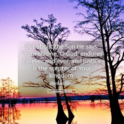 Picture 05 - Hebrews 1:8 BSB - But about the Son He says: “Your throne, O God, - Bible Verse Picture