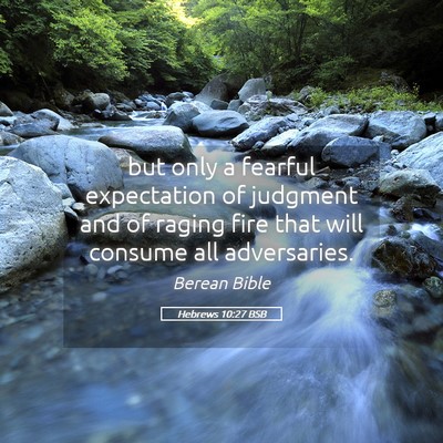 Picture 05 - Hebrews 10:27 BSB - but only a fearful expectation of judgment and of - Bible Verse Picture