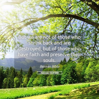 Picture 05 - Hebrews 10:39 BSB - But we are not of those who shrink back and are - Bible Verse Picture