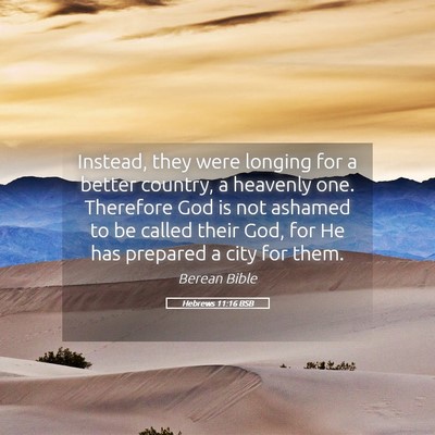 Picture 05 - Hebrews 11:16 BSB - Instead, they were longing for a better country, - Bible Verse Picture
