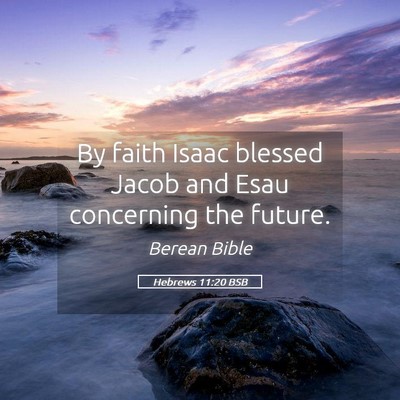 Picture 05 - Hebrews 11:20 BSB - By faith Isaac blessed Jacob and Esau concerning - Bible Verse Picture