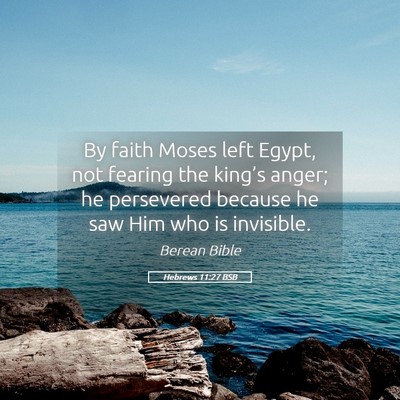 Picture 05 - Hebrews 11:27 BSB - By faith Moses left Egypt, not fearing the - Bible Verse Picture