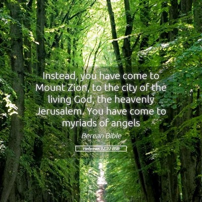 Picture 05 - Hebrews 12:22 BSB - Instead, you have come to Mount Zion, to the city - Bible Verse Picture