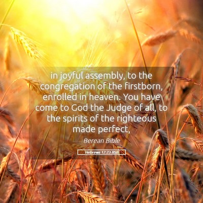 Picture 05 - Hebrews 12:23 BSB - in joyful assembly, to the congregation of the - Bible Verse Picture