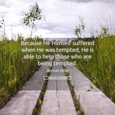 Picture 05 - Hebrews 2:18 BSB - Because He Himself suffered when He was tempted, - Bible Verse Picture