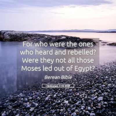 Picture 05 - Hebrews 3:16 BSB - For who were the ones who heard and rebelled? - Bible Verse Picture