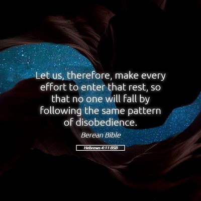 Picture 05 - Hebrews 4:11 BSB - Let us, therefore, make every effort to enter - Bible Verse Picture