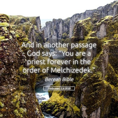 Picture 05 - Hebrews 5:6 BSB - And in another passage God says: “You are a - Bible Verse Picture