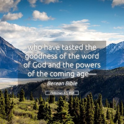 Picture 05 - Hebrews 6:5 BSB - who have tasted the goodness of the word of God - Bible Verse Picture
