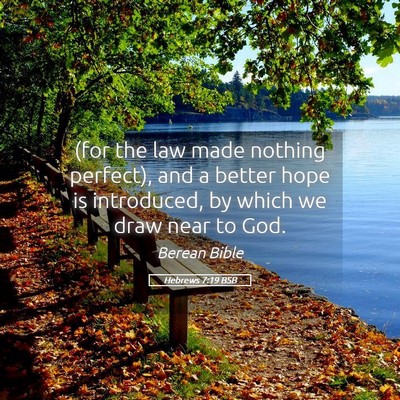 Picture 05 - Hebrews 7:19 BSB - (for the law made nothing perfect), and a better - Bible Verse Picture