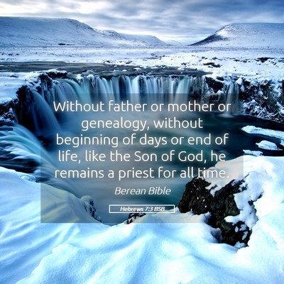 Picture 05 - Hebrews 7:3 BSB - Without father or mother or genealogy, without - Bible Verse Picture