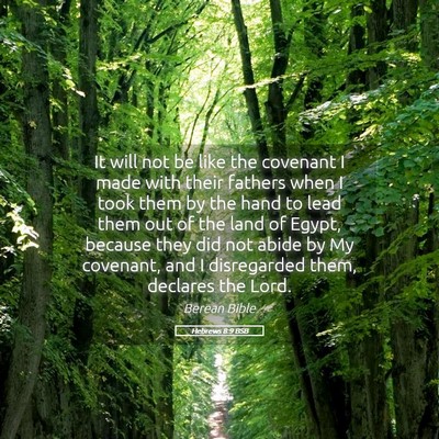 Picture 05 - Hebrews 8:9 BSB - It will not be like the covenant I made with - Bible Verse Picture