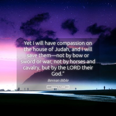 Picture 05 - Hosea 1:7 BSB - Yet I will have compassion on the house of Judah, - Bible Verse Picture