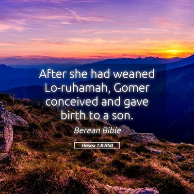 Picture 05 - Hosea 1:8 BSB - After she had weaned Lo-ruhamah, Gomer conceived - Bible Verse Picture