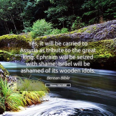 Picture 05 - Hosea 10:6 BSB - Yes, it will be carried to Assyria as tribute to - Bible Verse Picture