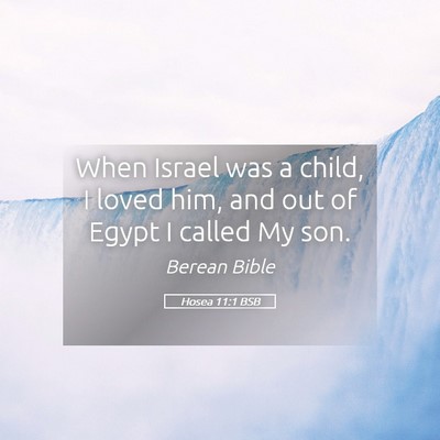 Picture 05 - Hosea 11:1 BSB - When Israel was a child, I loved him, and out of - Bible Verse Picture
