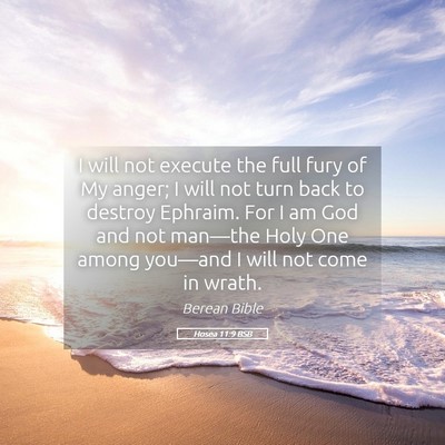 Picture 05 - Hosea 11:9 BSB - I will not execute the full fury of My anger; I - Bible Verse Picture