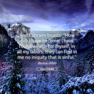 Picture 05 - Hosea 12:8 BSB - And Ephraim boasts: “How rich I have become! I - Bible Verse Picture