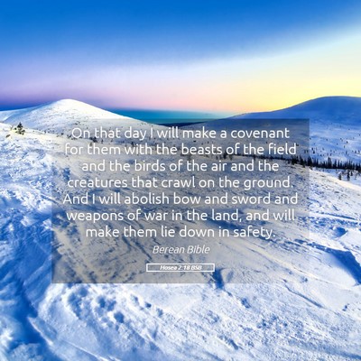 Picture 05 - Hosea 2:18 BSB - On that day I will make a covenant for them with - Bible Verse Picture