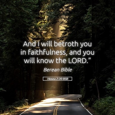 Picture 05 - Hosea 2:20 BSB - And I will betroth you in faithfulness, and you - Bible Verse Picture