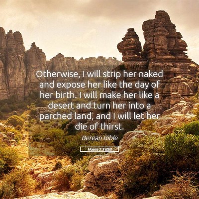 Picture 05 - Hosea 2:3 BSB - Otherwise, I will strip her naked and expose her - Bible Verse Picture