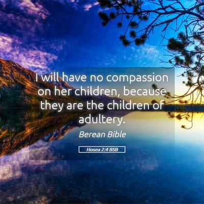 Picture 05 - Hosea 2:4 BSB - I will have no compassion on her children, - Bible Verse Picture