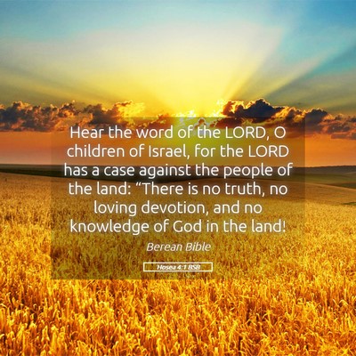 Picture 05 - Hosea 4:1 BSB - Hear the word of the LORD, O children of Israel, - Bible Verse Picture