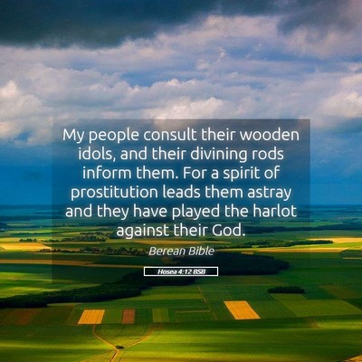 Picture 05 - Hosea 4:12 BSB - My people consult their wooden idols, and their - Bible Verse Picture