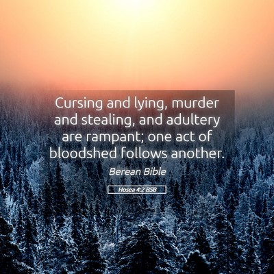 Picture 05 - Hosea 4:2 BSB - Cursing and lying, murder and stealing, and - Bible Verse Picture