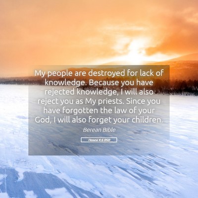 Picture 05 - Hosea 4:6 BSB - My people are destroyed for lack of knowledge. - Bible Verse Picture