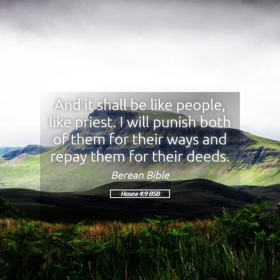 Picture 05 - Hosea 4:9 BSB - And it shall be like people, like priest. I will - Bible Verse Picture