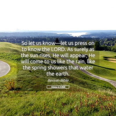 Picture 05 - Hosea 6:3 BSB - So let us know—let us press on to know the - Bible Verse Picture