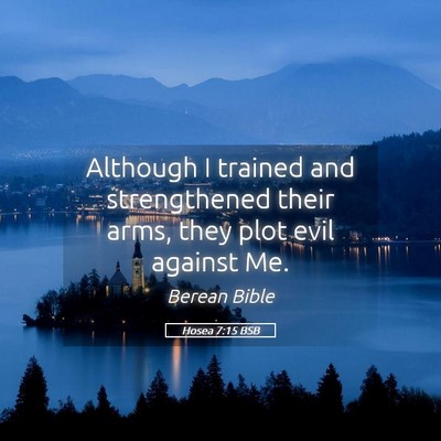 Picture 05 - Hosea 7:15 BSB - Although I trained and strengthened their arms, - Bible Verse Picture