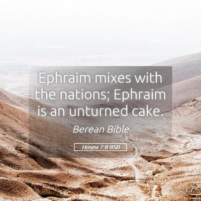Picture 05 - Hosea 7:8 BSB - Ephraim mixes with the nations; Ephraim is an - Bible Verse Picture