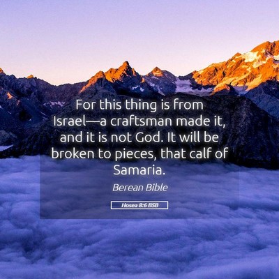 Picture 05 - Hosea 8:6 BSB - For this thing is from Israel—a craftsman made - Bible Verse Picture
