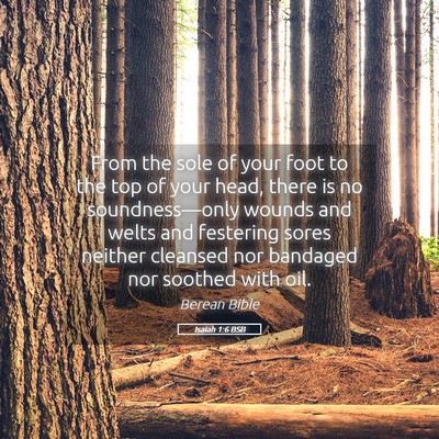 Picture 05 - Isaiah 1:6 BSB - From the sole of your foot to the top of your - Bible Verse Picture