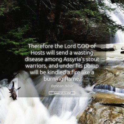 Picture 05 - Isaiah 10:16 BSB - Therefore the Lord GOD of Hosts will send a - Bible Verse Picture