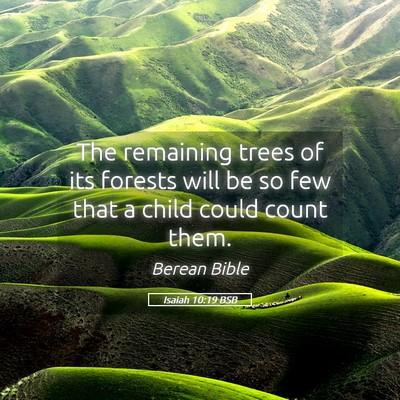 Picture 05 - Isaiah 10:19 BSB - The remaining trees of its forests will be so few - Bible Verse Picture