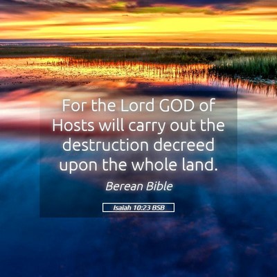 Picture 05 - Isaiah 10:23 BSB - For the Lord GOD of Hosts will carry out the - Bible Verse Picture