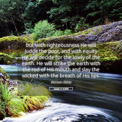 Picture 05 - Isaiah 11:4 BSB - but with righteousness He will judge the poor, - Bible Verse Picture