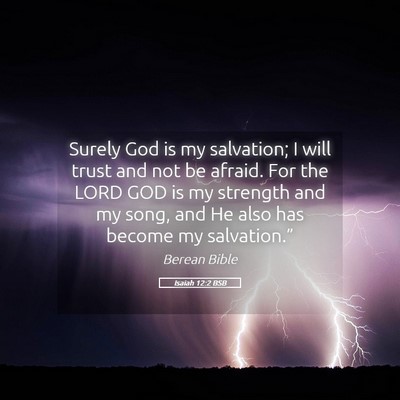 Picture 05 - Isaiah 12:2 BSB - Surely God is my salvation; I will trust and not - Bible Verse Picture