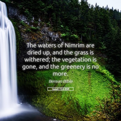 Picture 05 - Isaiah 15:6 BSB - The waters of Nimrim are dried up, and the grass - Bible Verse Picture