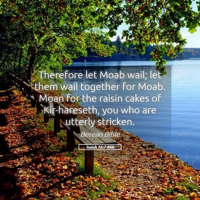 Picture 05 - Isaiah 16:7 BSB - Therefore let Moab wail; let them wail together - Bible Verse Picture