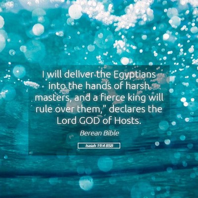 Picture 05 - Isaiah 19:4 BSB - I will deliver the Egyptians into the hands of - Bible Verse Picture